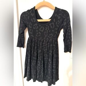 Kyte Baby Long Sleeve Twirl Baby Dress Midnight Leopard